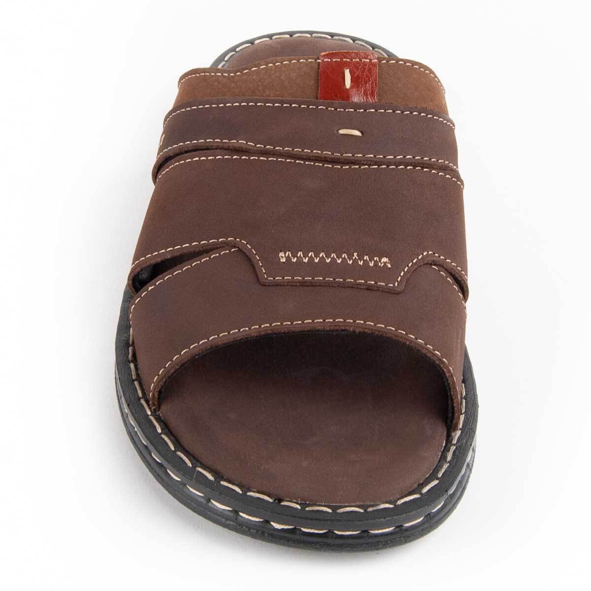 Sandalia De Piel - Marron - Altura: