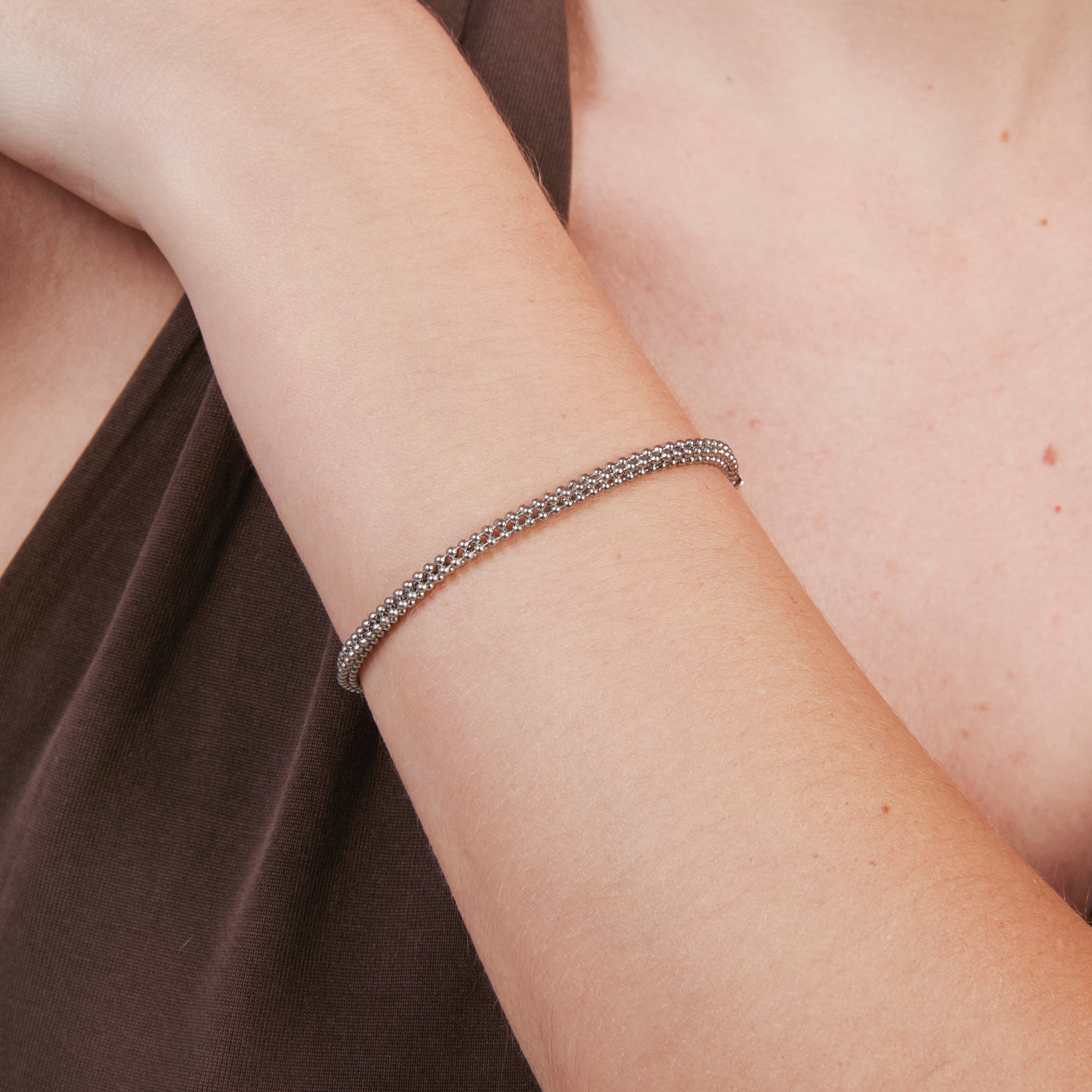 Pulsera Dahdan acabado rodio