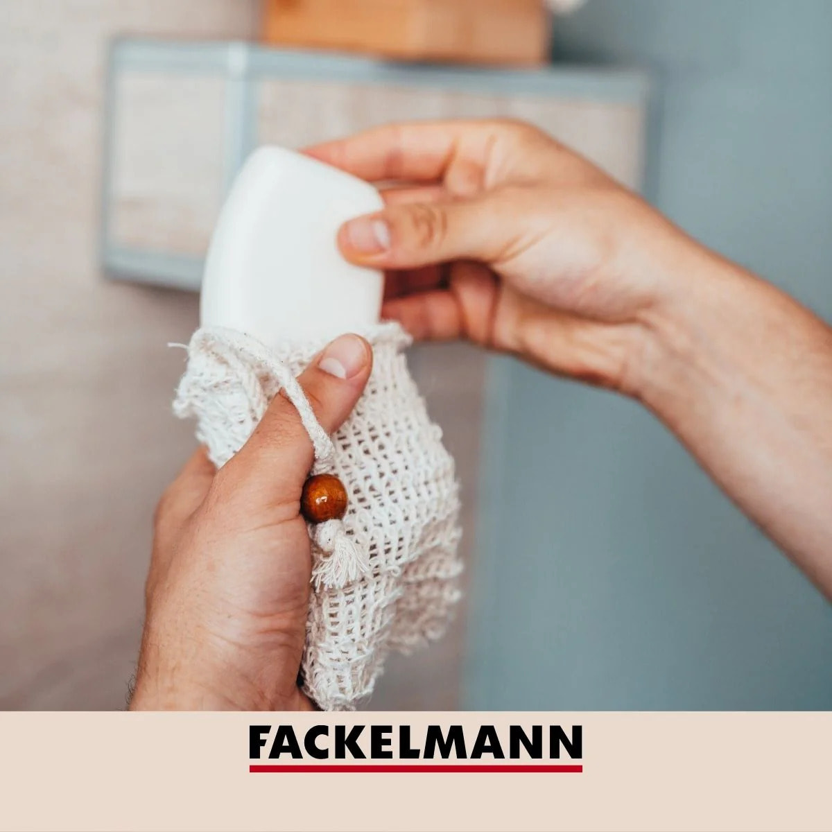 Lot de 2 sacs à savons solides en sisal Fackelmann Tecno