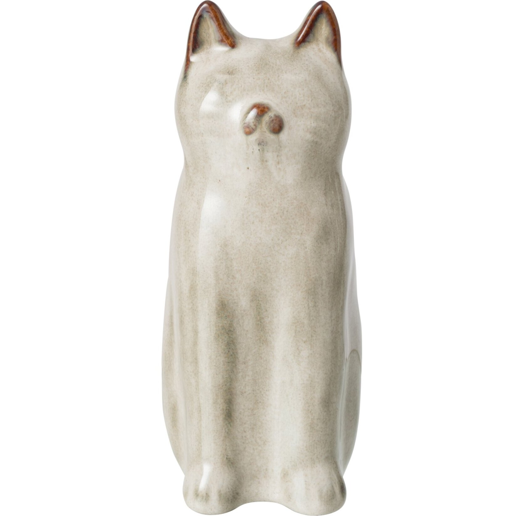 J-Line Vase chat - porcelaine - gris vert - small