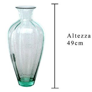 Vaso Bubble. Altezza 49 Cm - Pezzi 1 - 23X49X23cm - Colore: Verde - Bianchi Dino - Vasi E Cont. Vetro, Alzate