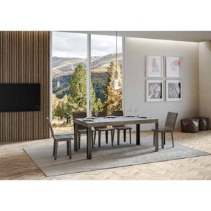 Tavolo allungabile 90x200/304 cm Linea cemento telaio Antracite