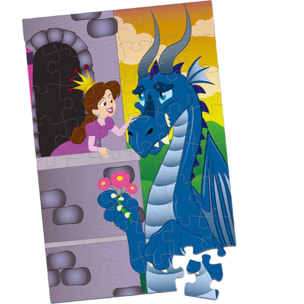 PUZLE DE 48 PIEZAS: PRINCESA Y DRAGON