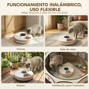 Comedero Automático para Gatos y Perros, Dispensador de Comida para Gatos con Temporizador Programable, Paquete de Hielo, 6 Cuencos, Pantalla LED, Funciona con Baterías, para Secos y Húmedos