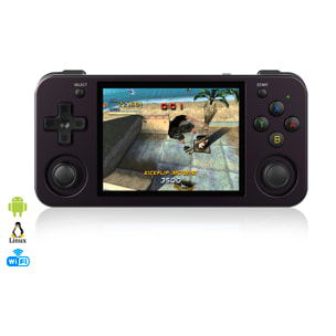 Console emulatore multipiattaforma RG353M. IPS da 3,5"; Quad Core da 1,8 GHz, 16 GB+256 GB. Android 11 + Linux. WiFi. +44.000 giochi.
