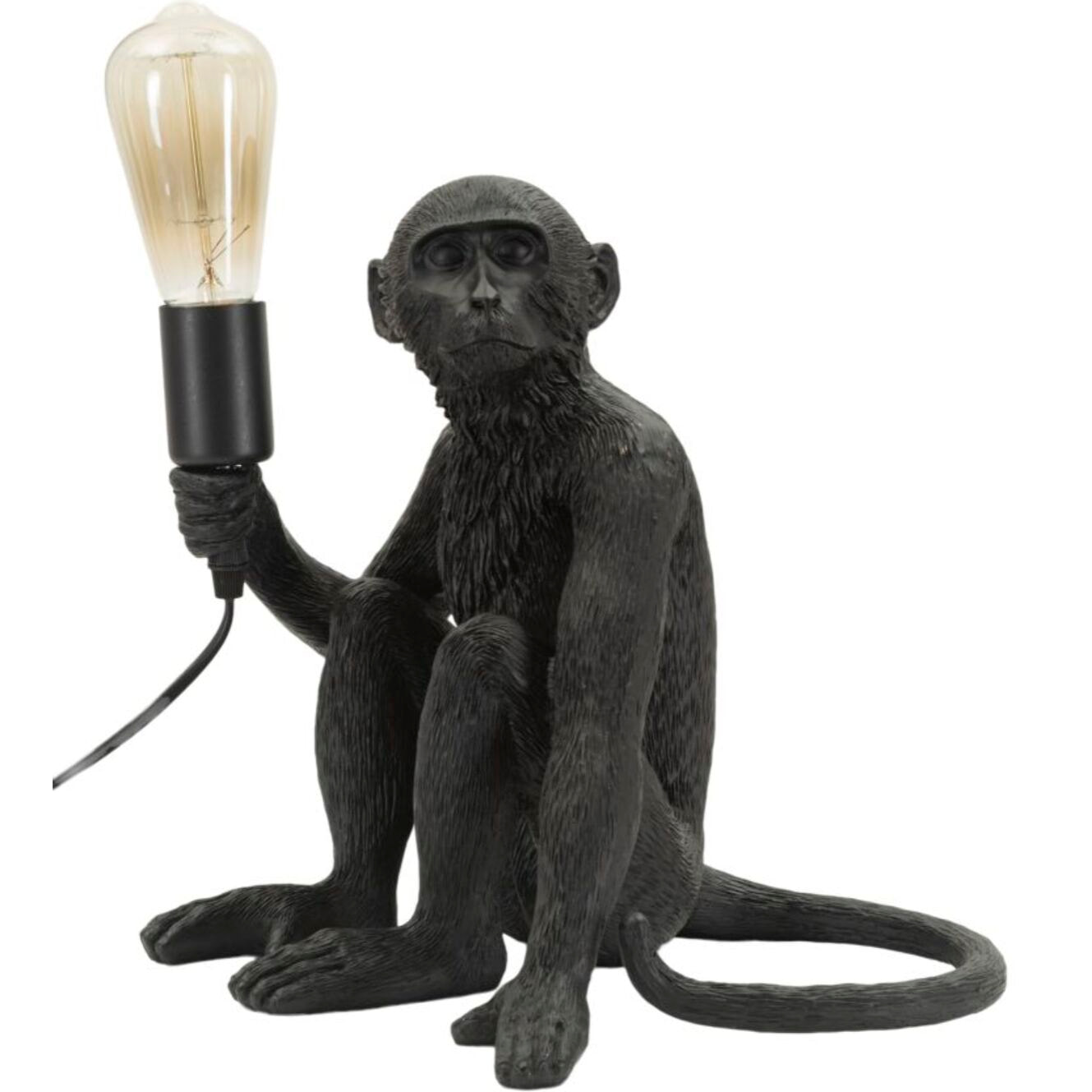 LAMPADA DA TAVOLO MONKEY SEDUTA NERO CM 33X33X32
