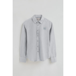 Camisa azul claro de corte slim con logo Polo Club