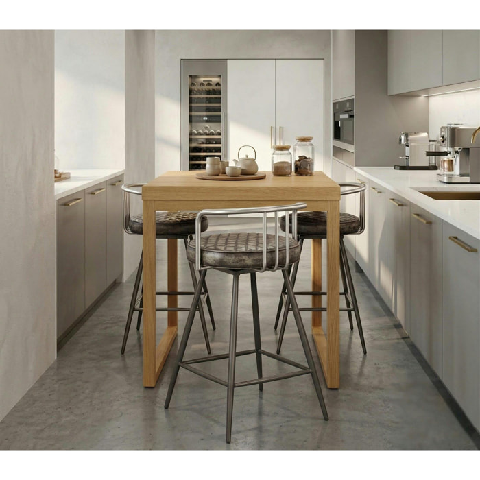 Tabouret de bar industriel brun BRISBANE