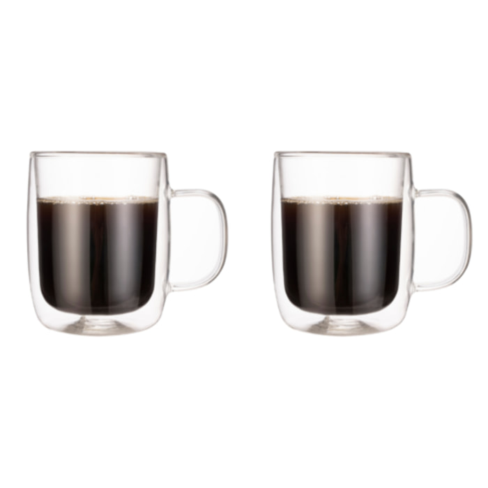 2 mugs à thé double paroi - 250ml
