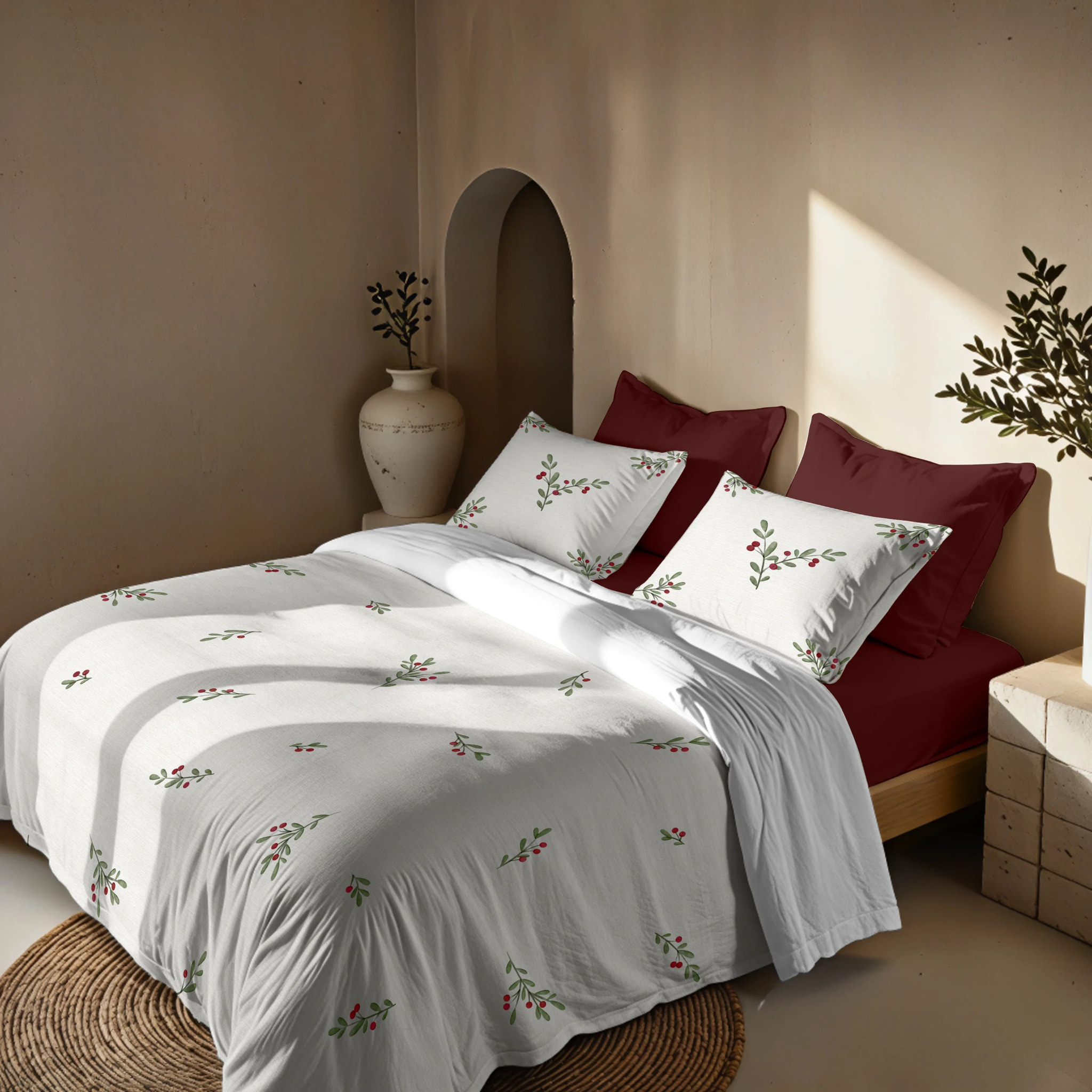 Housse de couette avec boutons-pression Christmas Twig