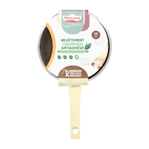 Sauteuse 24cm avec revêtement céramique noisette - tous feux COLORAMA