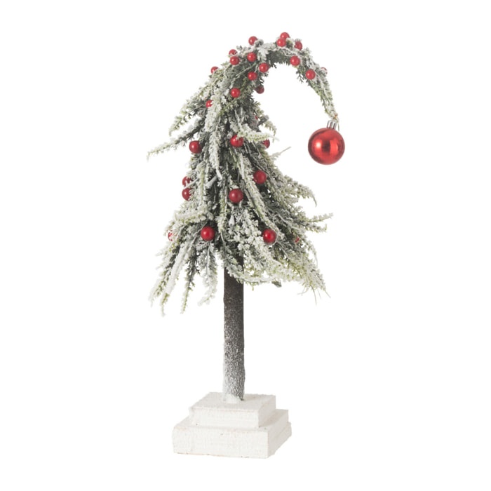 J-Line décoration sapin De Noël Bonnet Neige - plastique - vert/rouge - small - LED