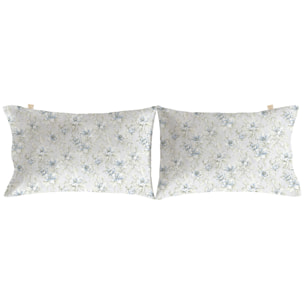 2 Fundas de almohada 50x75 cm azul JEREZ - 100% algodón -