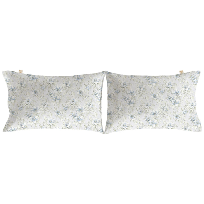 2 Fundas de almohada 50x75 cm azul JEREZ - 100% algodón -