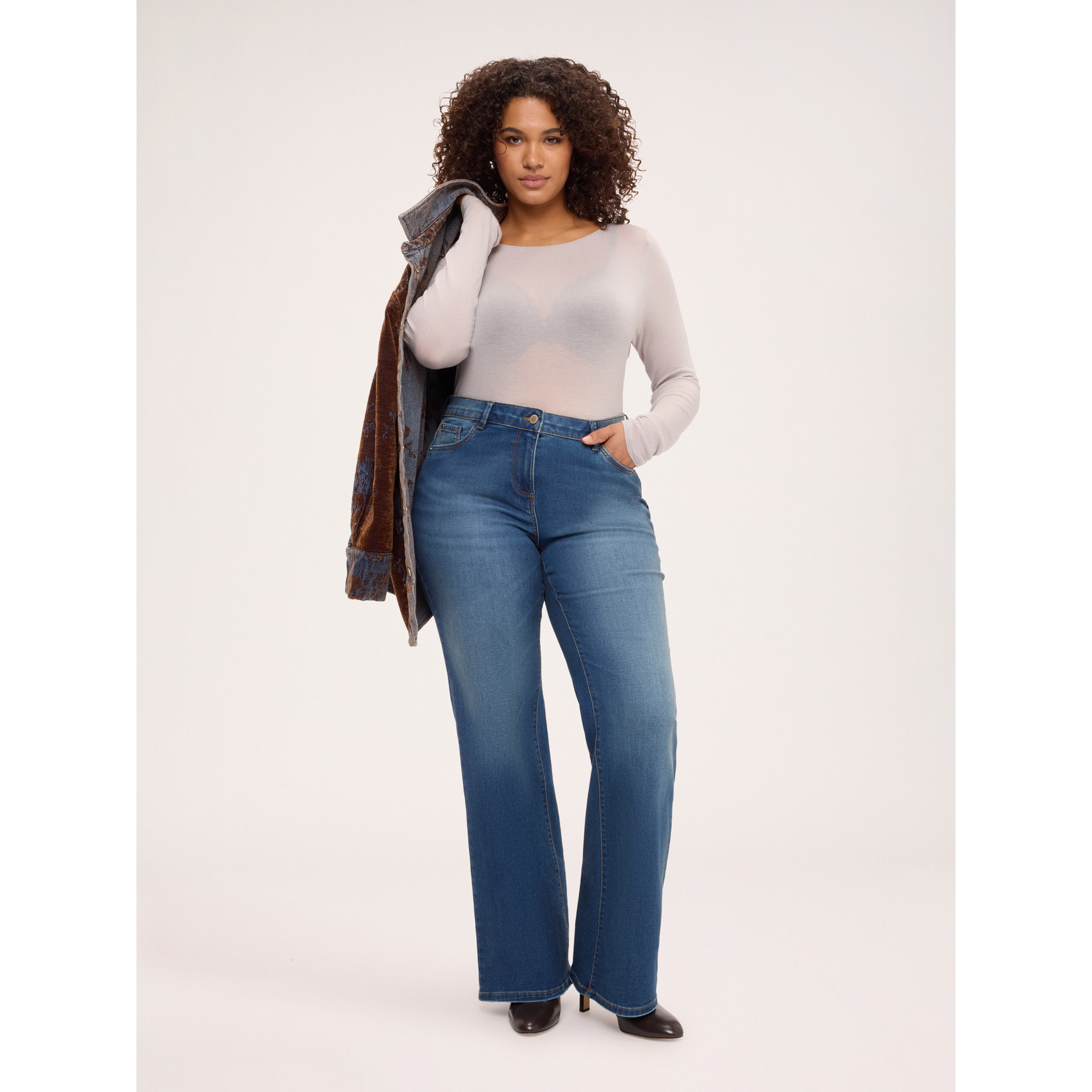 Fiorella Rubino - Maglia second skin in misto cashmere - Beige