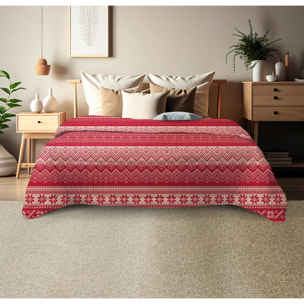 TRAPUNTA INVERNALE MATRIMONIALE MAGLIA ROSSO MADE IN ITALY