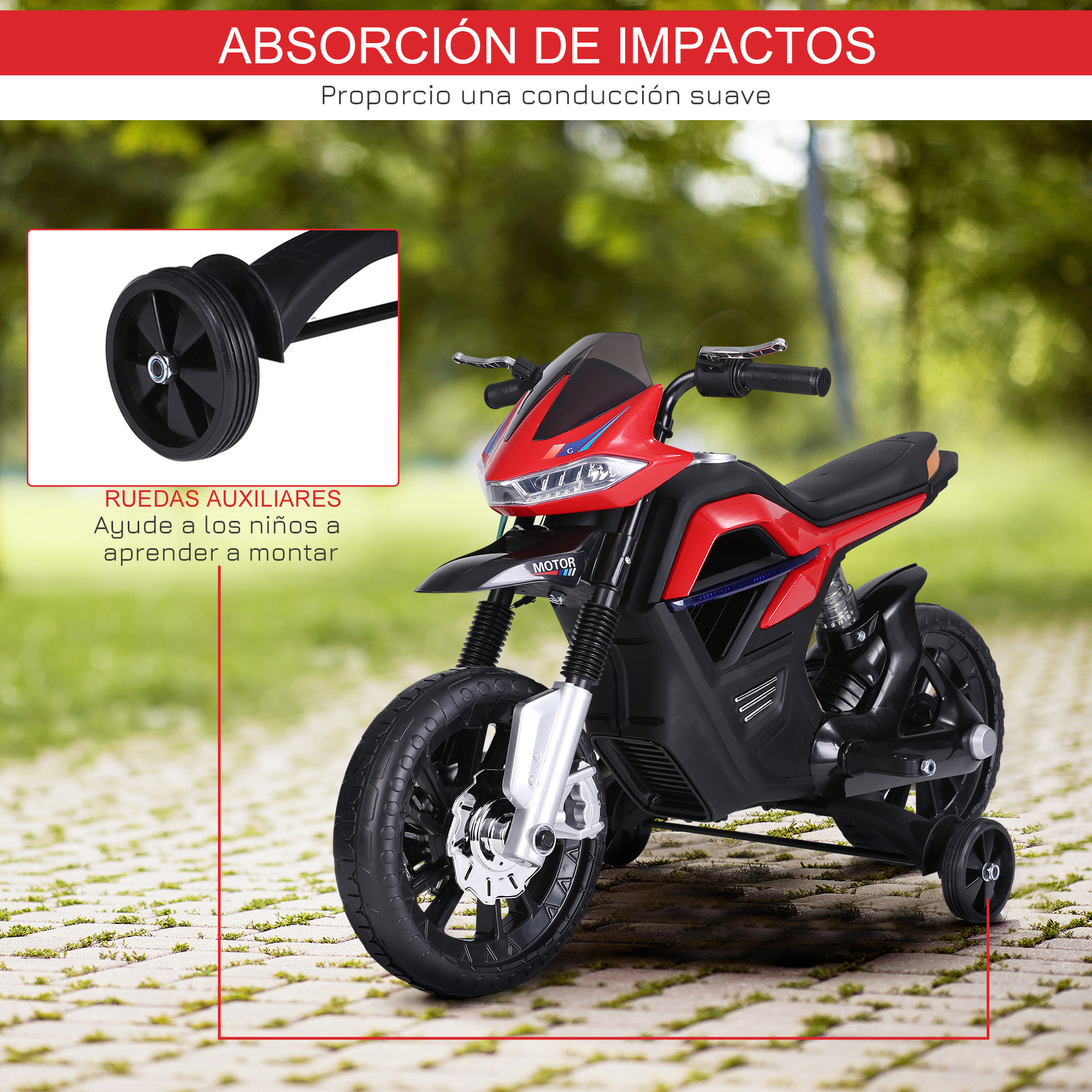 Moto Eléctrica Infantil Batería 6V Rojo