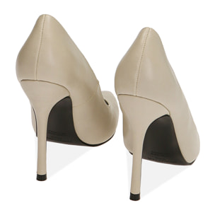 Zapato de tacón color marfil, tacón 10,5 cm