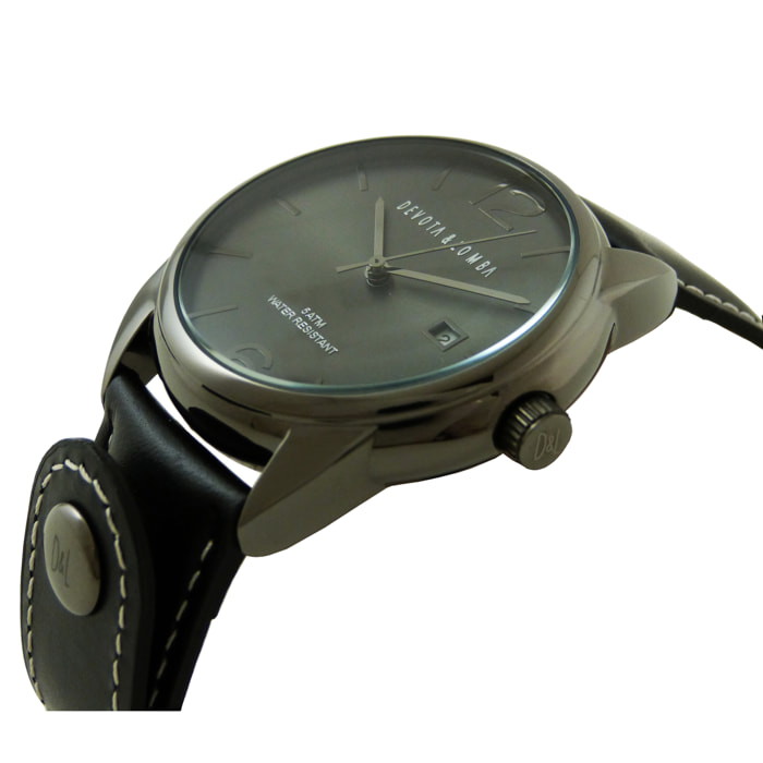 Reloj Devota & Lomba DL009M-01BKBLACK Hombre Analogico Cuarzo con Correa de Piel