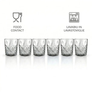 Set 6 bicchieri per acqua in vetro, 31 cl, design moderno ed elegante, bicchieri resistenti per acqua bibite e cocktail, vetro certificato per alimenti senza BPA e piombo, lavabili in lavastoviglie, uso quotidiano e occasioni speciali
