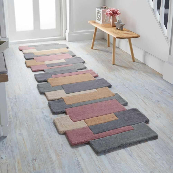 Tapis de couloir en laine COLLAGE Pastel