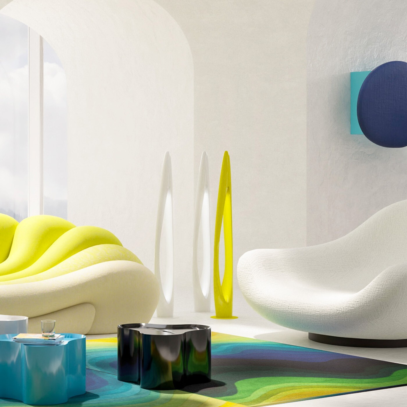 Lampadaire Flow Flame 132cm vert Kare Design