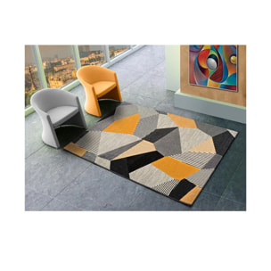 GLADYS Alfombra geométrica de pelo corto gris, varias medidas disponibles.