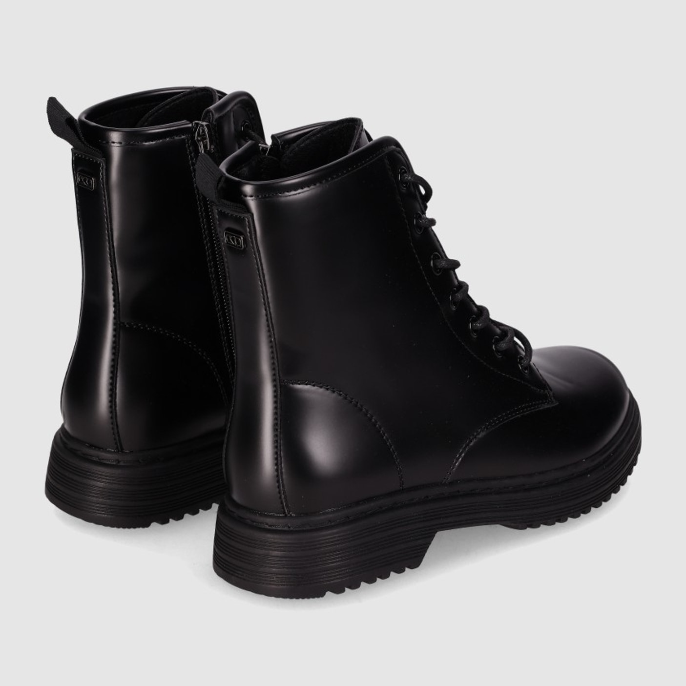 Botines de Piel Sintética - Negro - Tacón: 3 cm