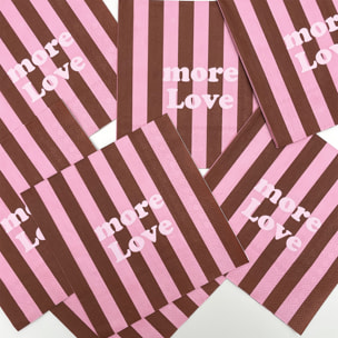 Lot de 20 serviettes en papier MORE LOVE rayées - Rose