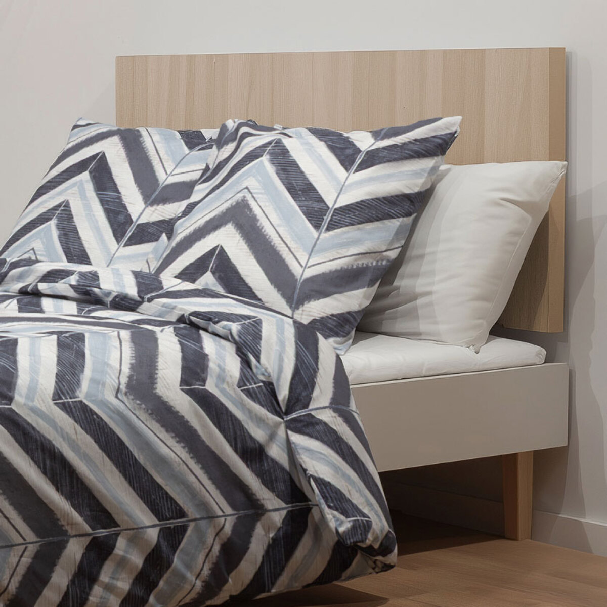 Parure de lit avec housse de couette 240x220 cm + 2 taies d'oreiller 65x65 cm 100% percale de coton - NINA -