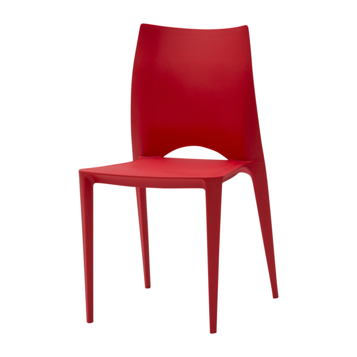 Set 2 sedie impilabili in polipropilene colore rosso