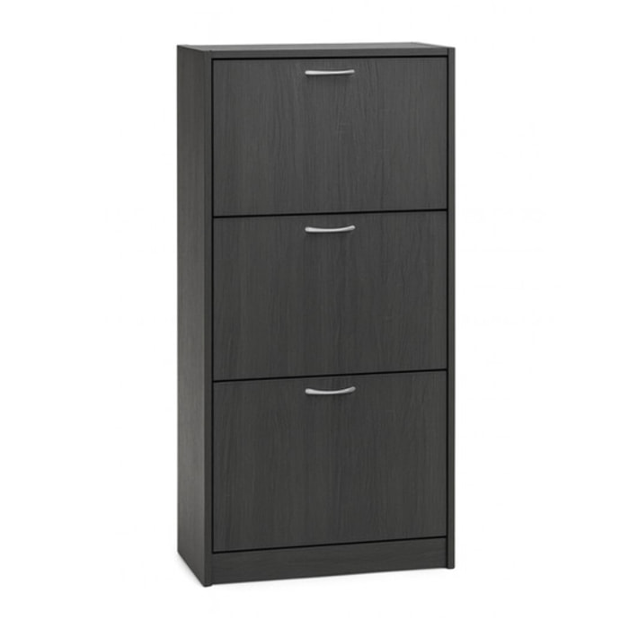 Scarpiera 3 ante salvaspazio in finitura rovere, mobile porta scarpe compatto fino a 18 paia, design moderno e funzionale, ideale per ingresso e corridoio, struttura resistente, facile da montare con istruzioni e accessori inclusi