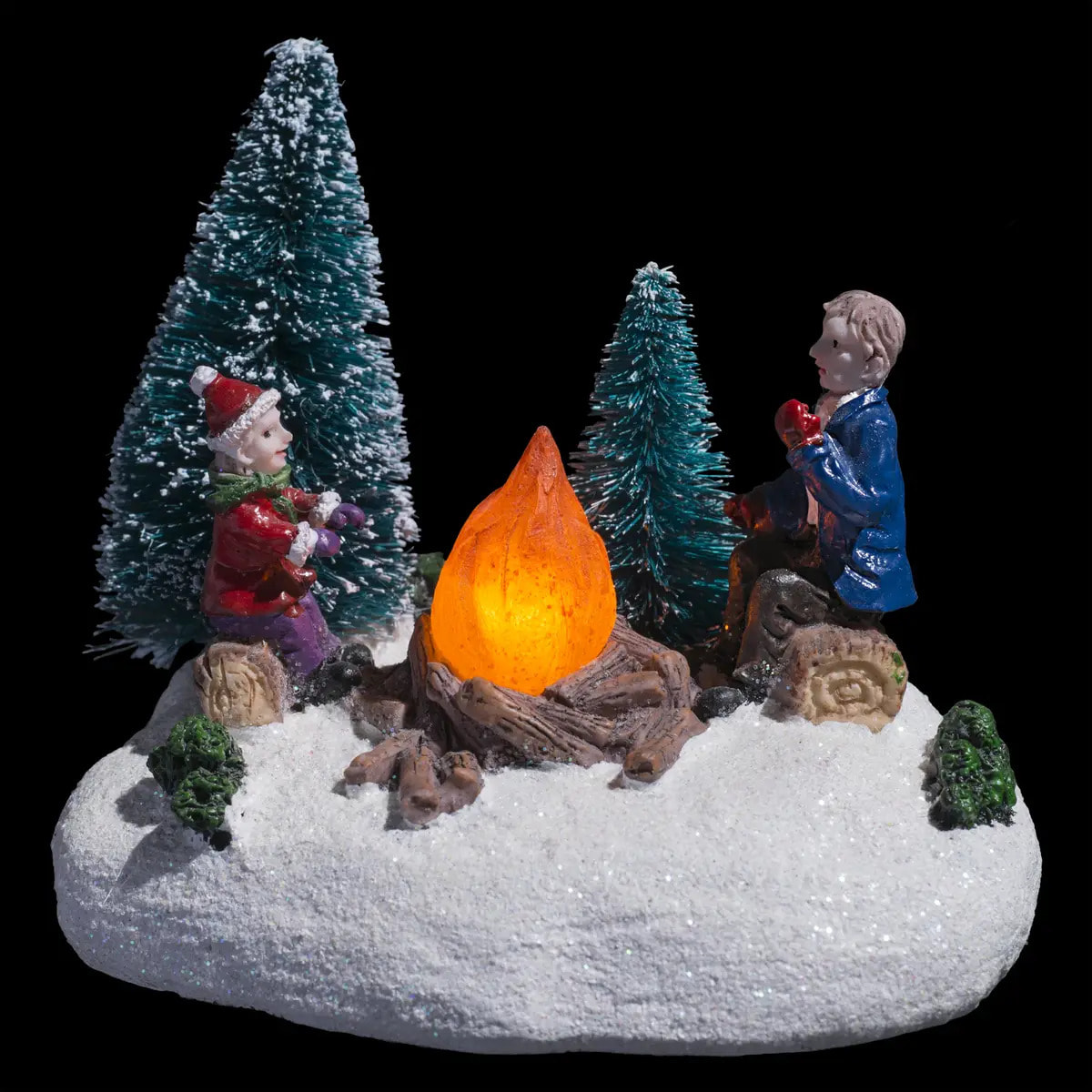 Sujet lumineux neige et sapin 6 LED assorti