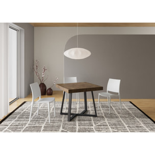 Tavolo allungabile 90x90/194 cm Zeplir noce gambe antracite