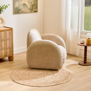 Fauteuil pivotant Fiva H.78cm beige