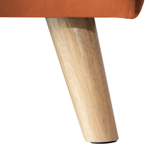 Canapé d'angle convertible JAMES 3 places en velours terracotta