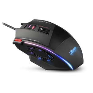 Mouse da gioco C-13, fino a 10.000 DPI, 1000 Hz, 13 pulsanti programmabili, peso regolabile. Illuminazione LED RGB.