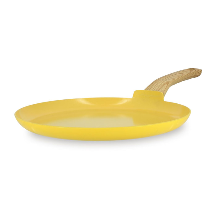 Crêpière 26cm avec revêtement céramique jaune - tous feux COLORAMA