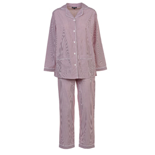 Pigiama leggero DONNA righe bordeaux