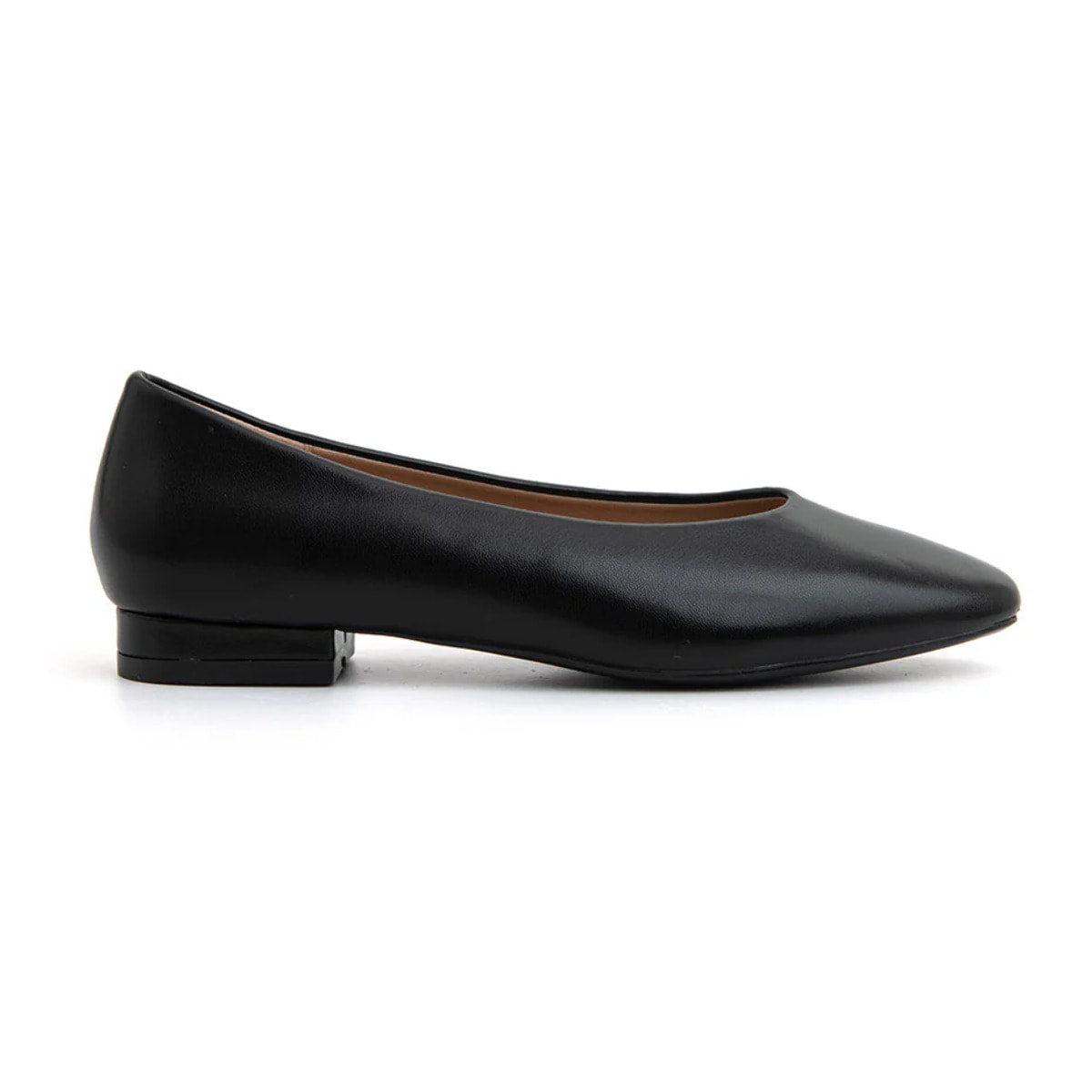 Ballerina minimal con scollo a cuore - NERO