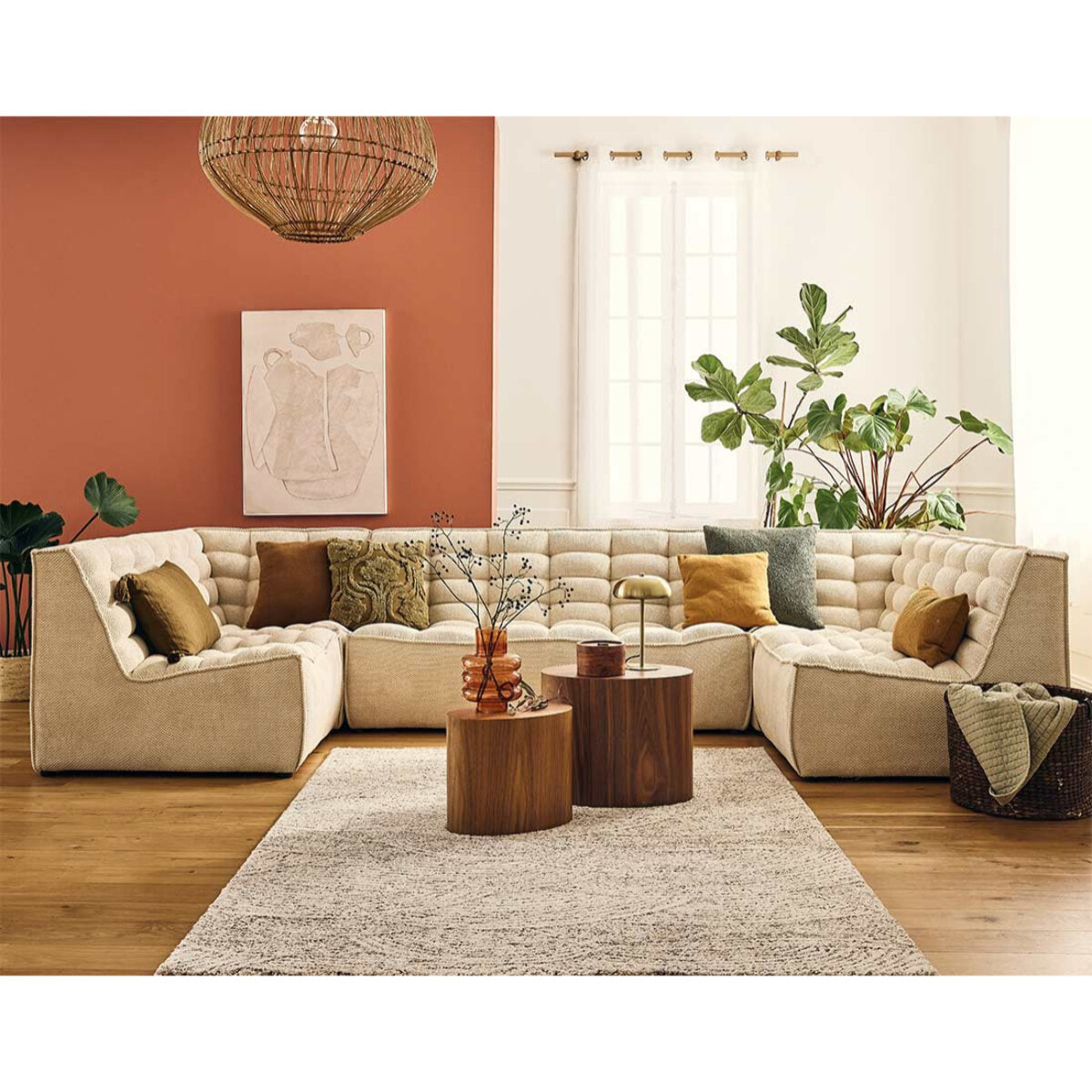 Ellie - fauteuil en velours texturé - Beige