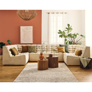 Ellie - fauteuil en velours texturé - Beige