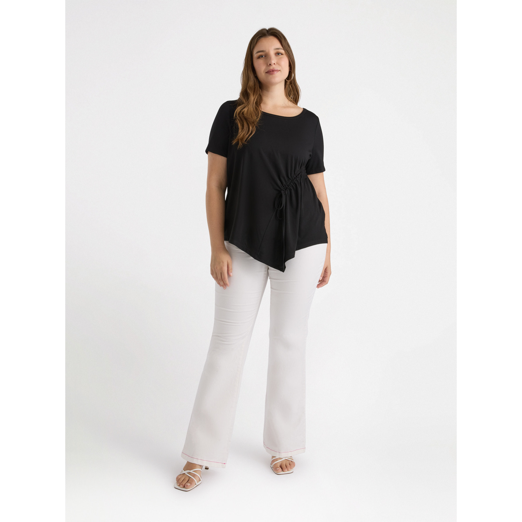 Fiorella Rubino - T-shirt con arricciatura - Nero