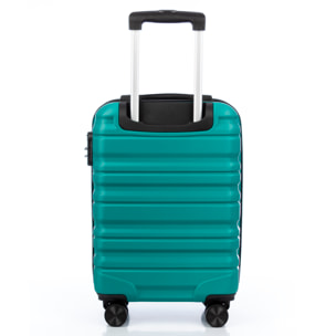 Juego de 3 maletas Trolley, en material ligero ABS de alta resistencia. Cerradura numérica y 4 ruedas giratorias 360° extraibles en la maleta grande.