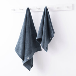 Juego de 2 toallas de baño 50x90cm + 70x140cm, gris oscuro