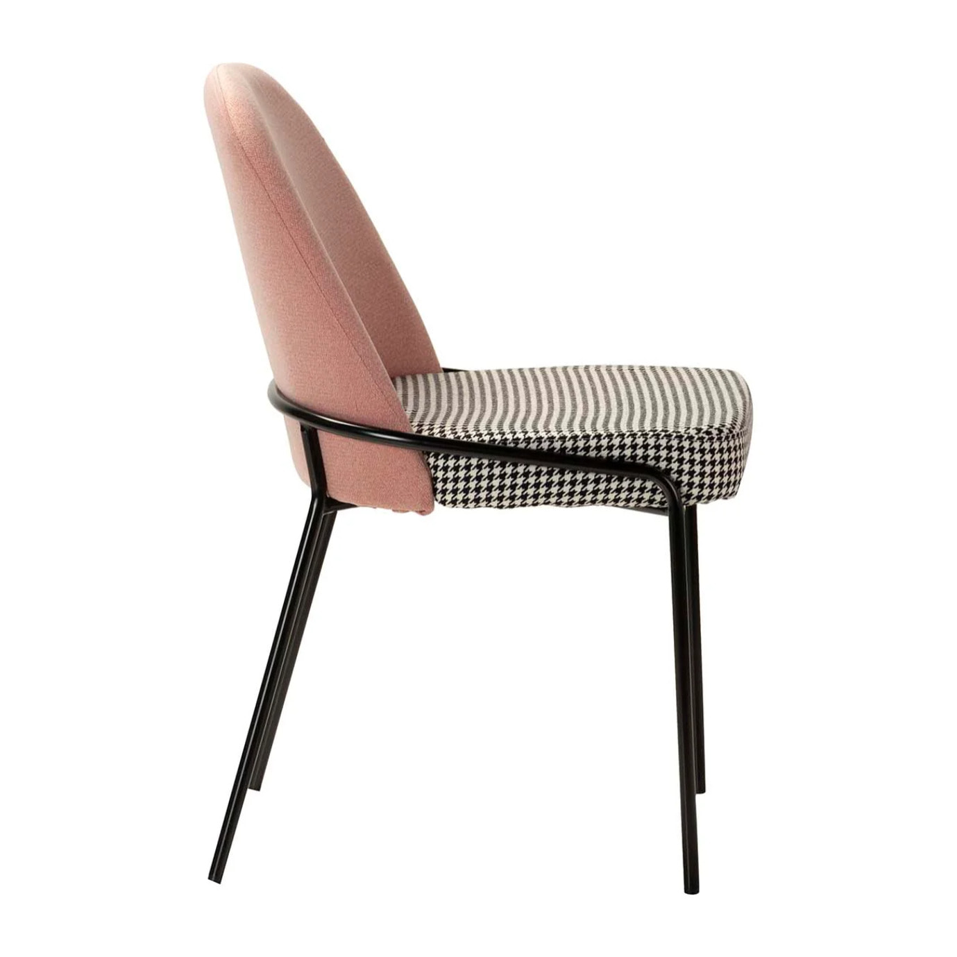 Silla Lino Poliester Rosa 50x58x83 Cm