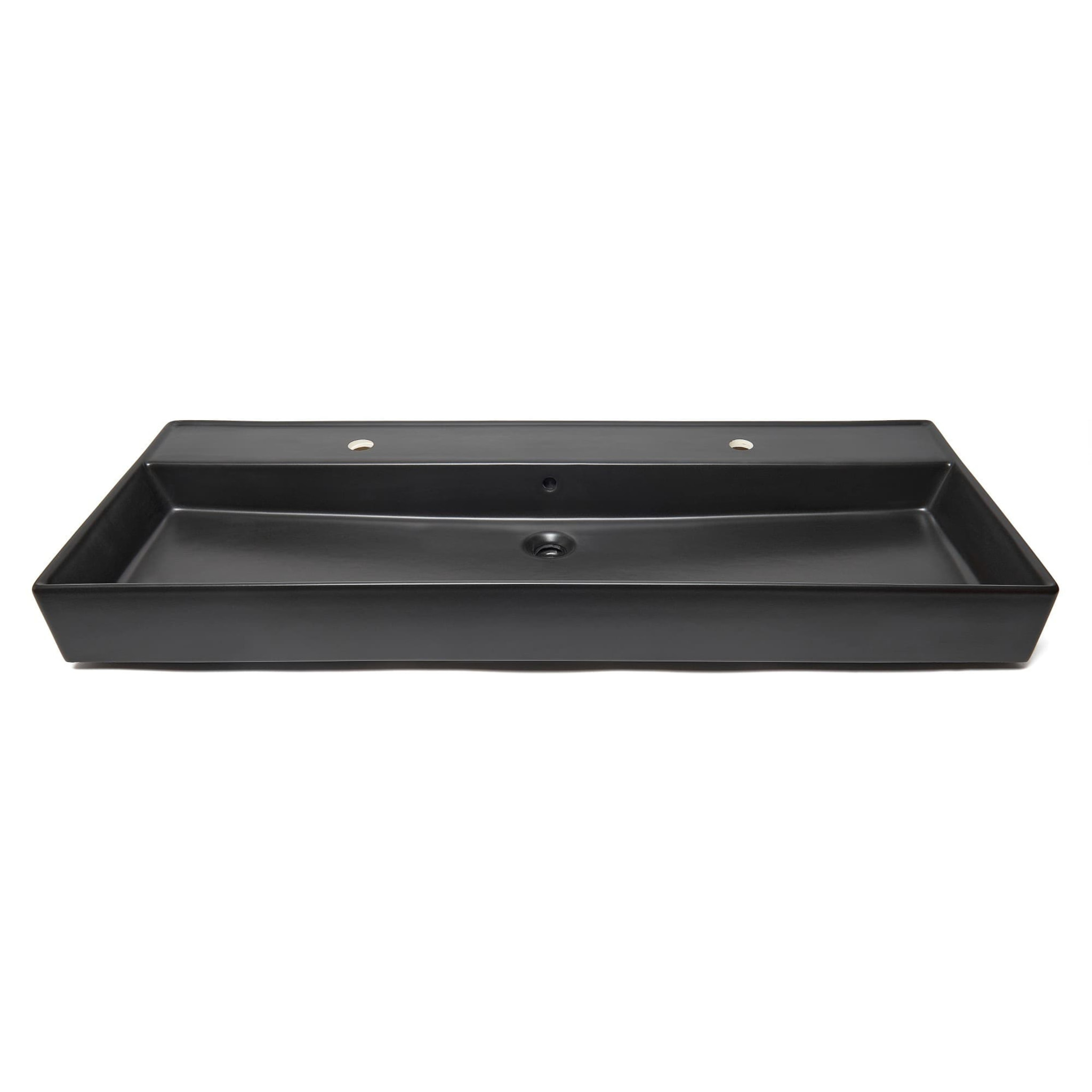 Lavabo double 121,4 x 46,9 cm, noir mat, SAT Infinitio (SATINF12046BKM)