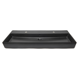 Lavabo double 121,4 x 46,9 cm, noir mat, SAT Infinitio (SATINF12046BKM)