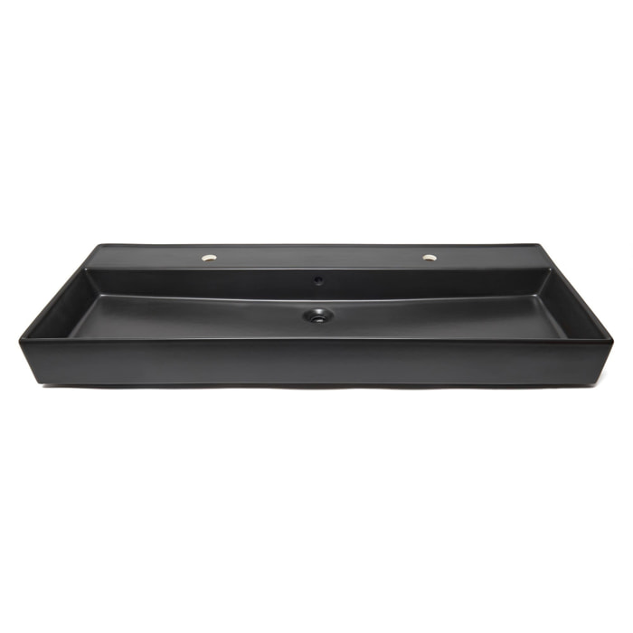 Lavabo double 121,4 x 46,9 cm, noir mat, SAT Infinitio (SATINF12046BKM)