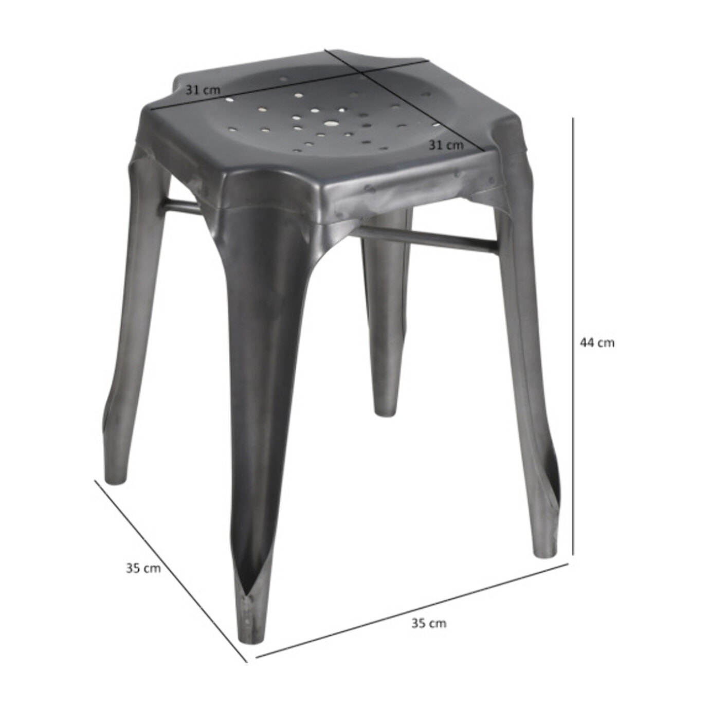 Tabouret en métal noir au style Industriel - STEAL